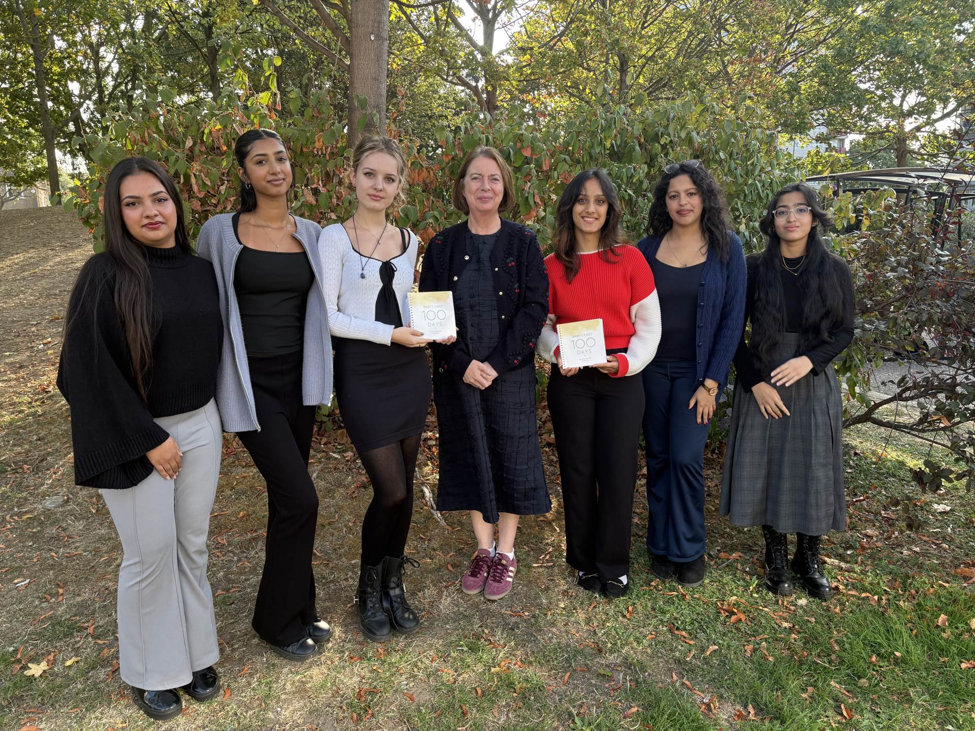 Deborah Streatfield pictured with sixth formers